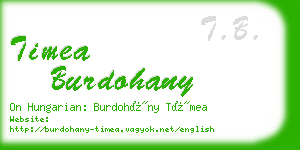 timea burdohany business card